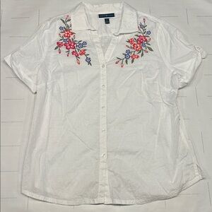 White Karen Scott Short Sleeve Woman’s Shirt